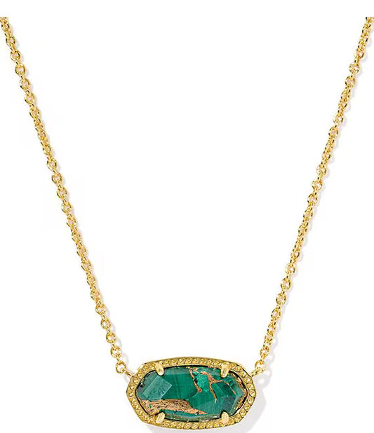 Elisa Necklace Gold BRZ VND Malachite