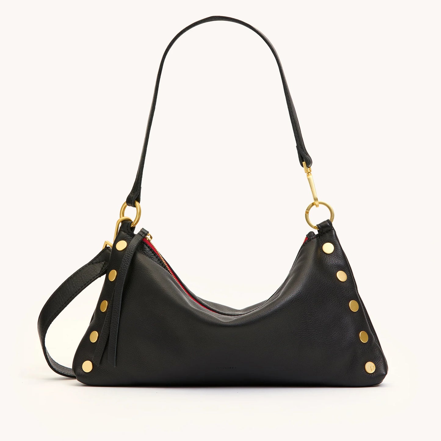 Kyle Med Black Leather & Gold Metal