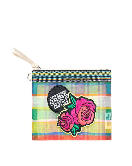 Mesh Mini Slim Zip Pouch, Marcela Patch