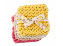 Pink Colorful Crocheted Coasters