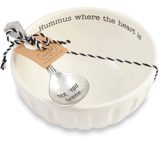 Hummus Where The Heart Is Ceramic Bowl