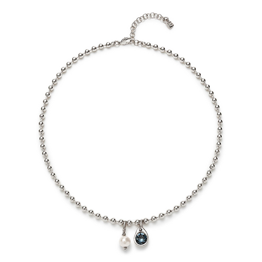 Ser Unico Pearl Necklace- Silver