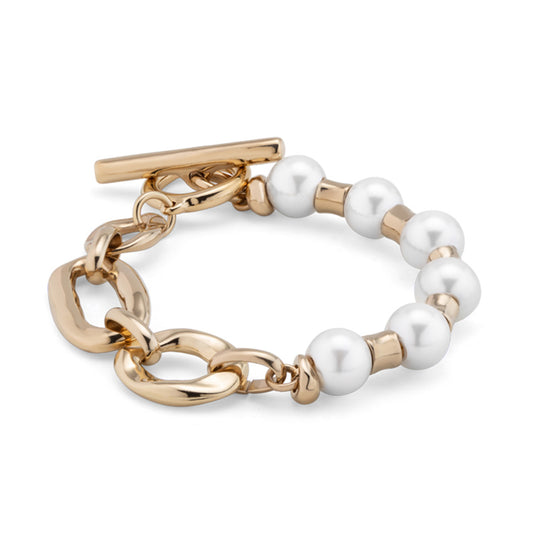 Pearl & Match Bracelet- Gold