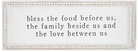 BLESS THE FOOD BEAD PLAQUE