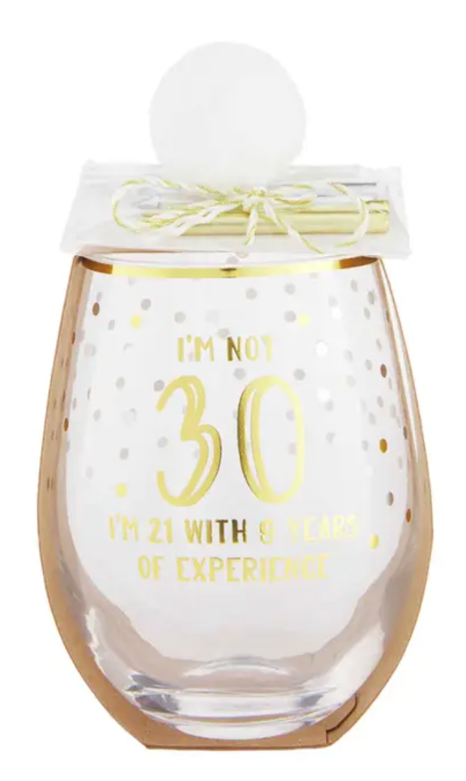 30 Birthday Wine Glass