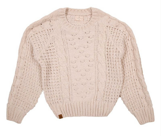 Arctic White Crop Chenille Sweater
