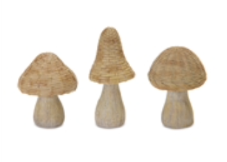 Mushroom,  6"H, 6.75"H, 8.25"H Resin, sold separately