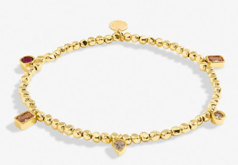 Gem Glow Multi Gem Bead Bracelet In Gold-Tone Plating