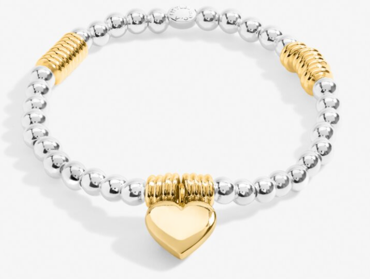 Heart Bracelet Bar In Silver Plating And Gold-Tone Plating