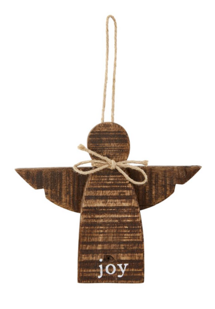 Natural Wood Angel Ornament