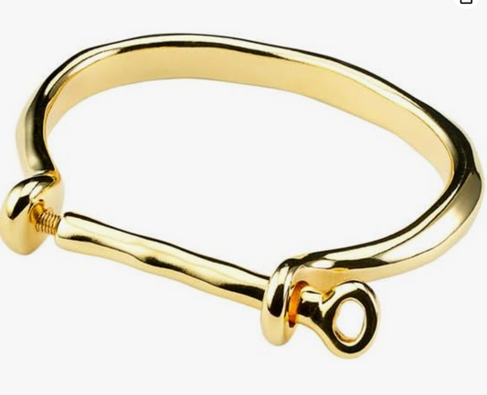 Estas Grillado Shackel Bracelet- Gold