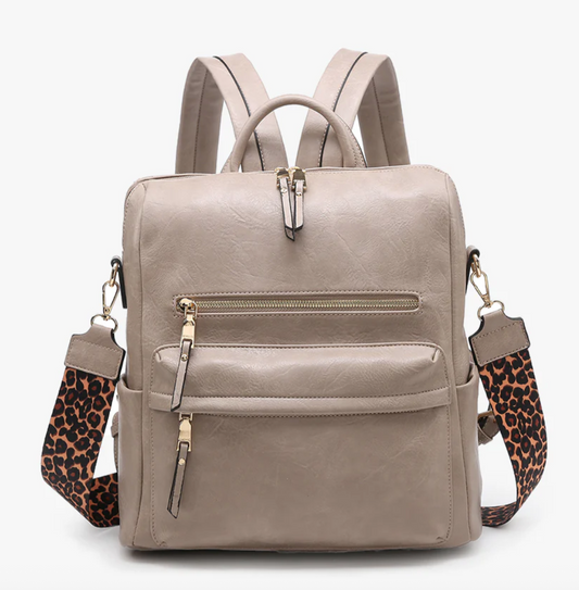 Amelia Vegan Backpack Warm Grey