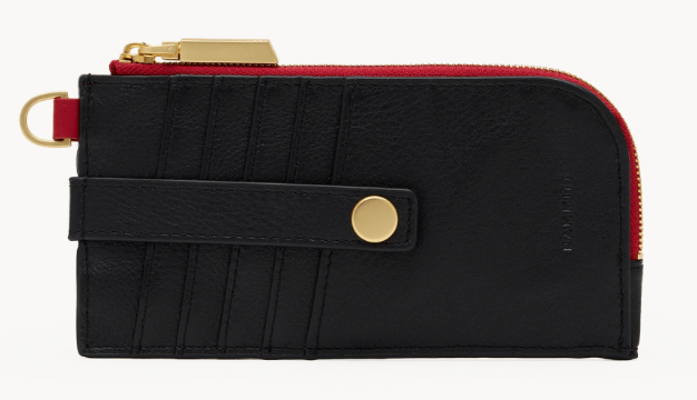 210 East Black with Red Zipper Wallet